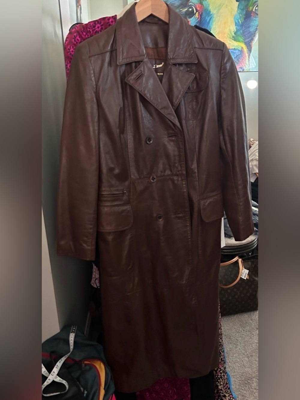 etienne aigner leather coat sz 12 - Picture 1 of 3